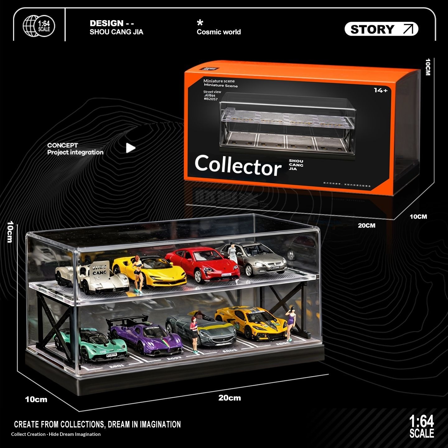 Model Kit Display - Diorama Garasi Parkir Dua Lantai Skala