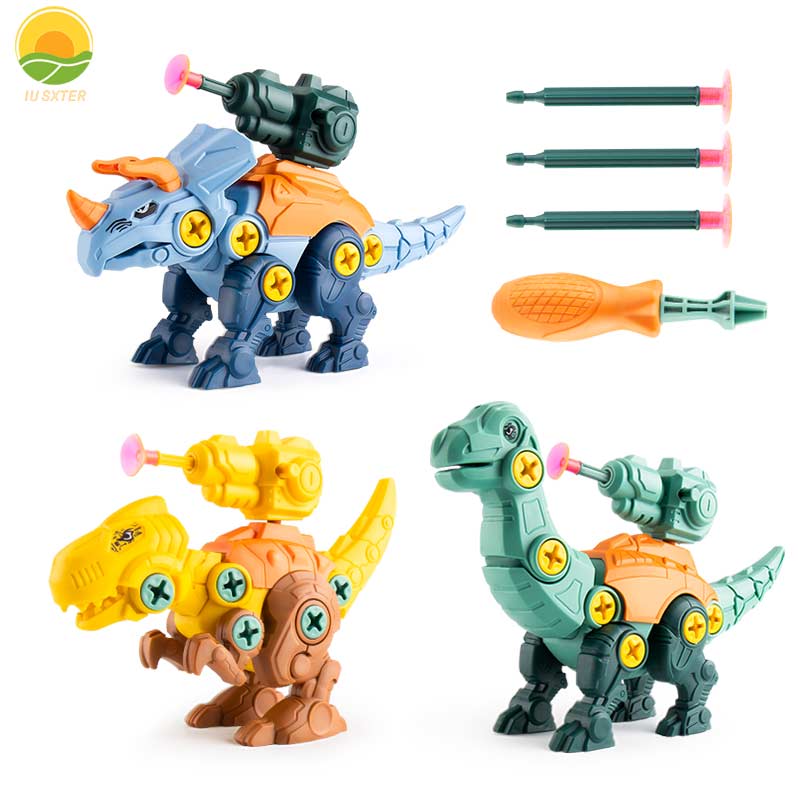 Model Kit Dinosaur - Set Model konstruksi dudukan dinosaurus anak-anak,
