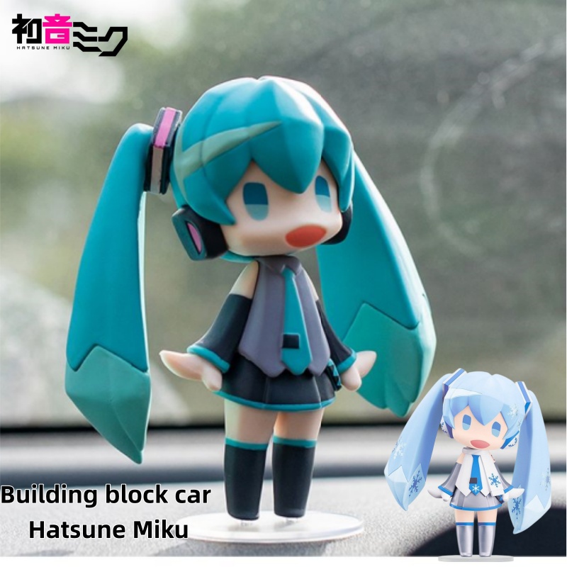 Model Kit Japanese - Set Figur Anime Miku & Blok