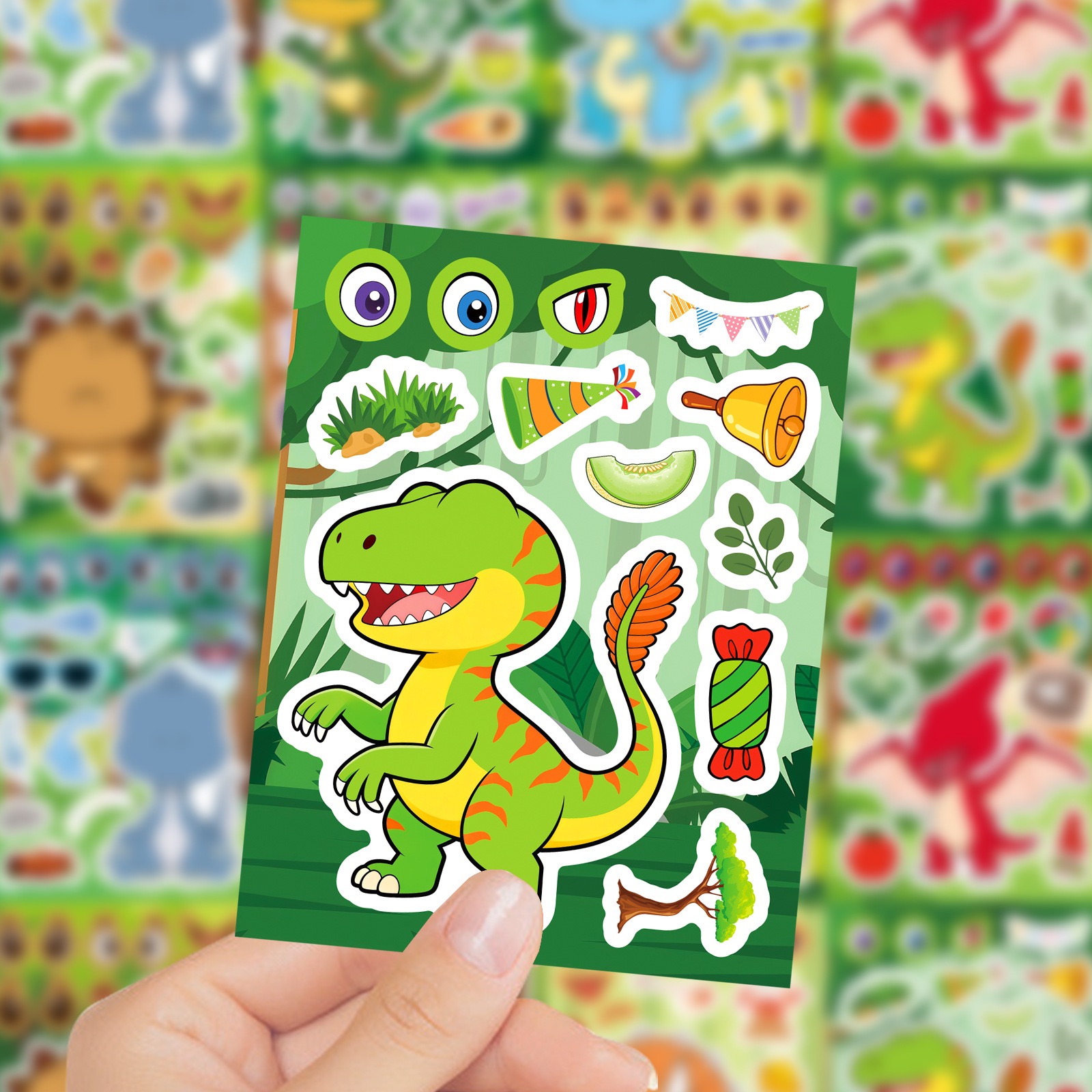 8/16 Lembar DIY Stiker Puzzle  - Model Kit Dinosaur ulasan dan harga